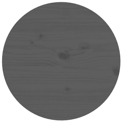 Mesa De Centro De Madera Maciza De Pino Gris Ø55x60 Cm_4