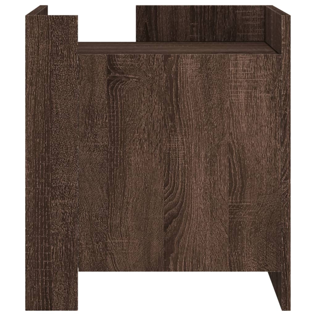Mesita De Noche Madera De Ingeniería Roble Marrón 45x50x50 Cm_2