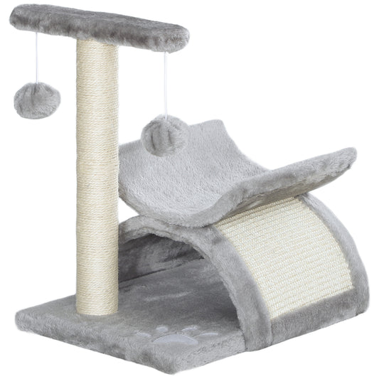 Pawhut Árbol Rascador Para Gatos Pequeños 43 Cm Con Poste Giratorio Con Bolas_0