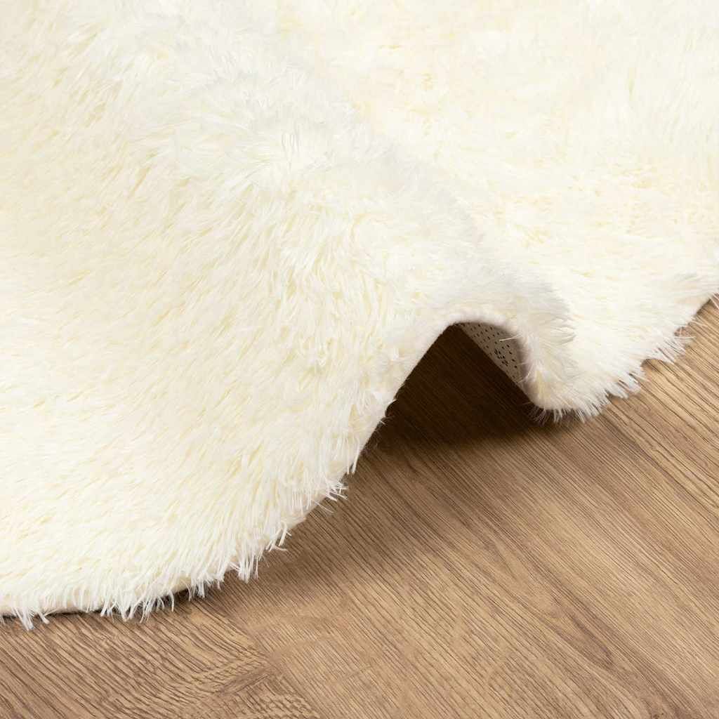 Vidaxl Alfombra Peluda De Pelo Largo Navarra Crema 160x160cm Poliéster_4