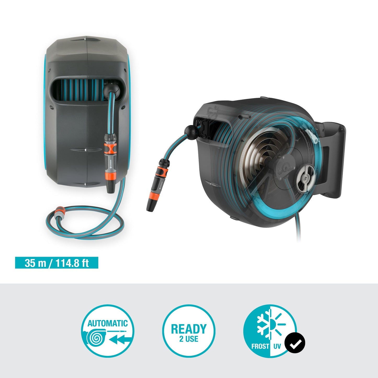 Portamanguera de pared RollUp XL 35 m Gardena (Reacondicionado)