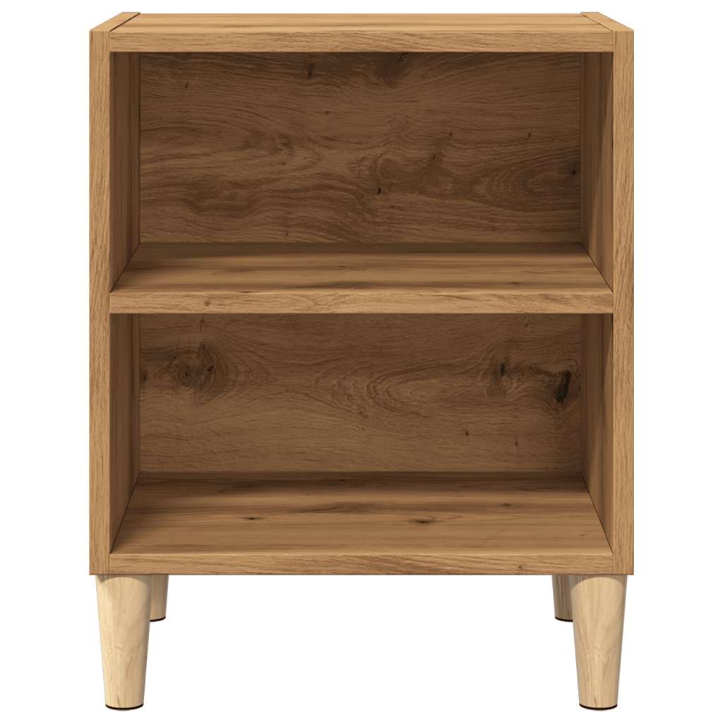 Mesita De Noche 2 Uds Madera Ingeniería Roble Artisian_2