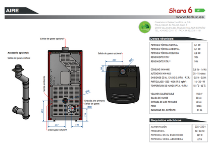 Bricosol Estufa De Pellets Shara 6 Blanco Perla De Ferlux_3