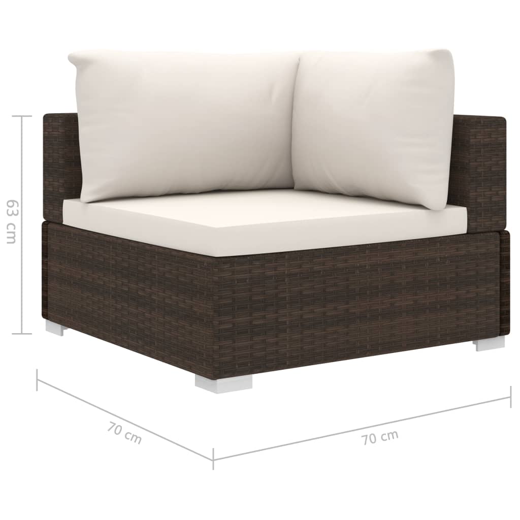 Vidaxl Set Muebles De Jardín 11 Piezas Con Cojines Ratán Sintético Marrón_2