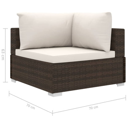 Vidaxl Set Muebles De Jardín 11 Piezas Con Cojines Ratán Sintético Marrón_2
