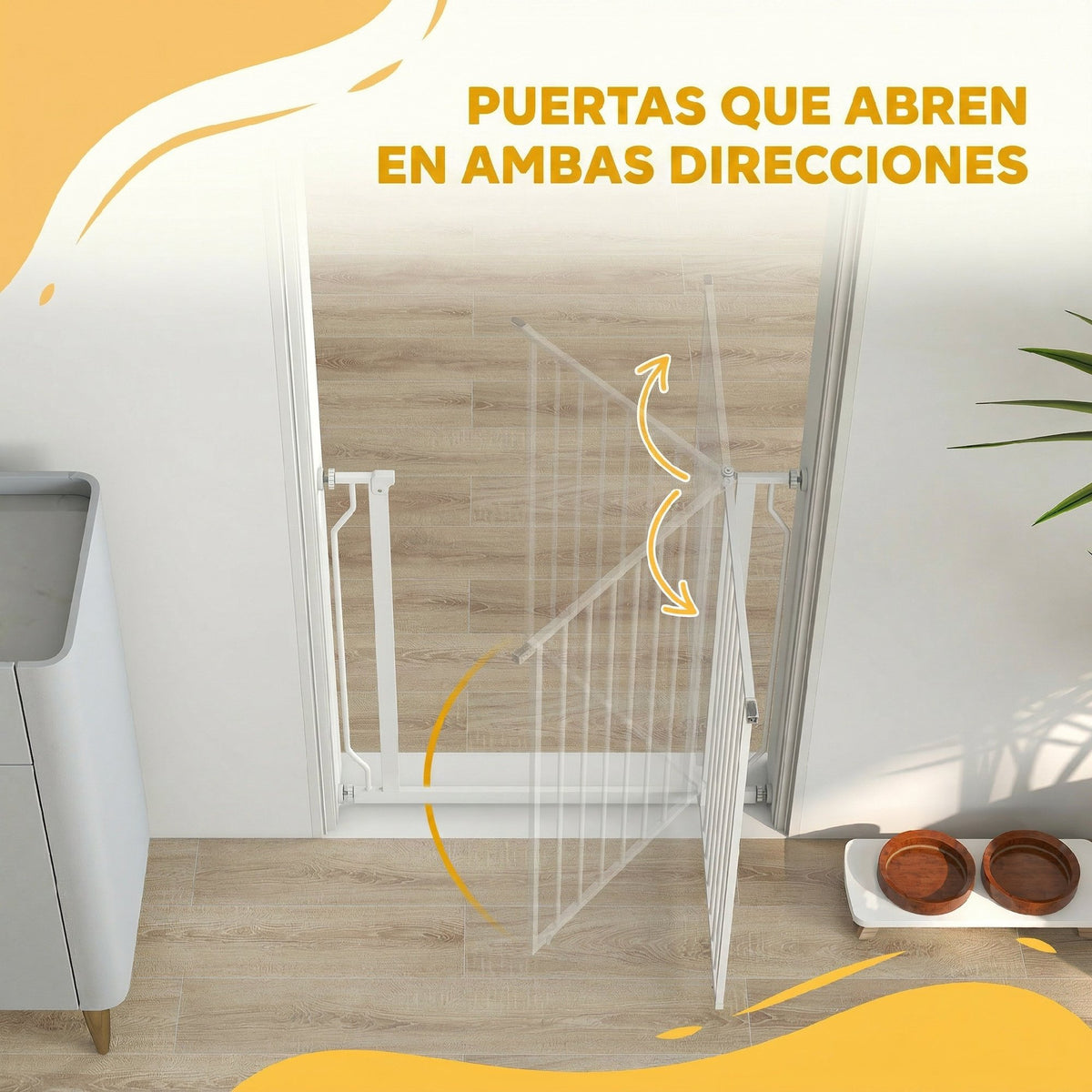 Pawhut Barrera De Seguridad Para Puertas Y Escaleras 75-85x76 Cm Blanco_3