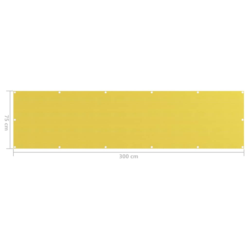 Vidaxl Toldo Para Balcón Hdpe Amarillo 75x300 Cm_2