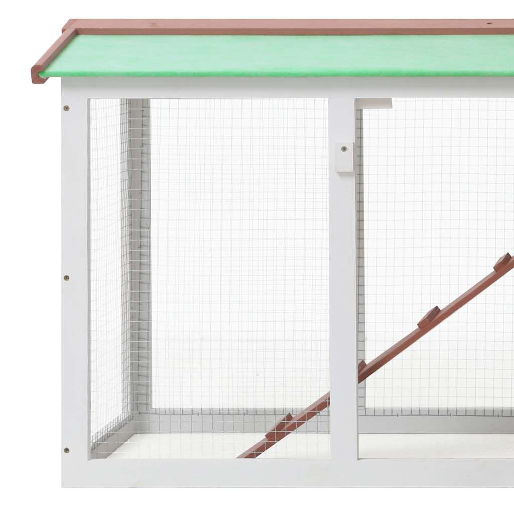 Vidaxl Jaula De Animales Grande Madera Marrón Y Blanco 145x45x84 Cm_4