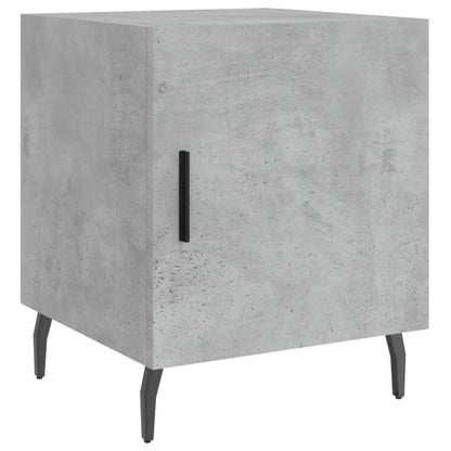 Mesita De Noche Madera De Ingeniería Gris Hormigón 40x40x50 Cm_0