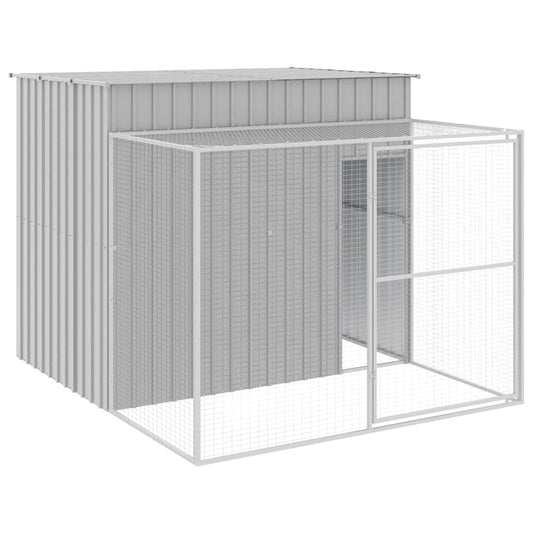 Caseta Perros Corral Acero Galvanizado Gris Claro 214x253x181cm_0