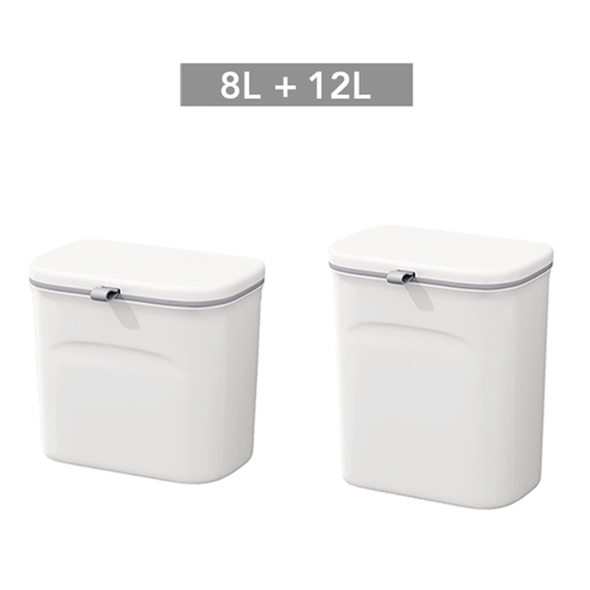 Set De 2 Cubos De Basura Multifuncionales Para Puerta O Pared De 8l Y 12l_1