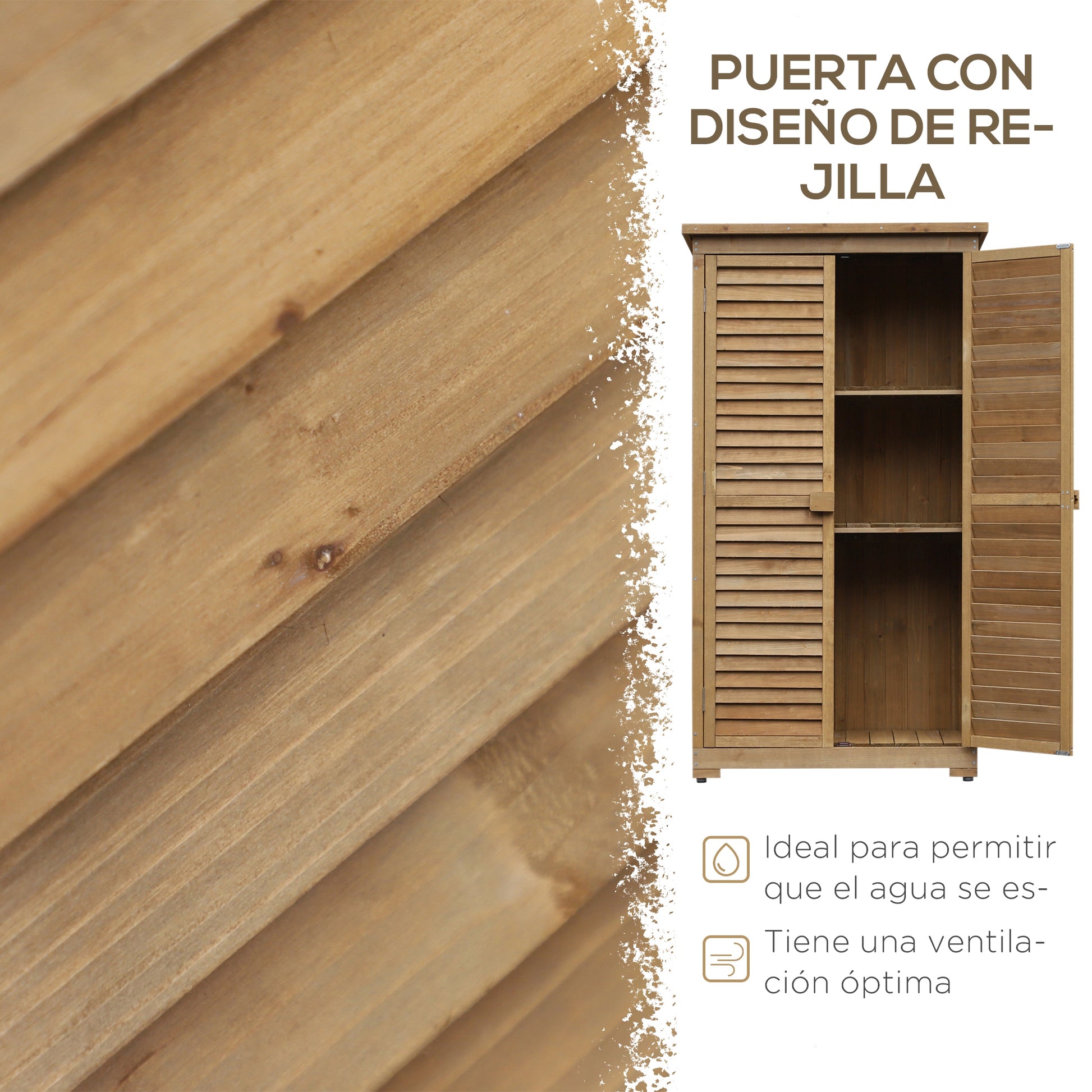 Outsunny Cobertizo De Madera Caseta De Madera 0_3