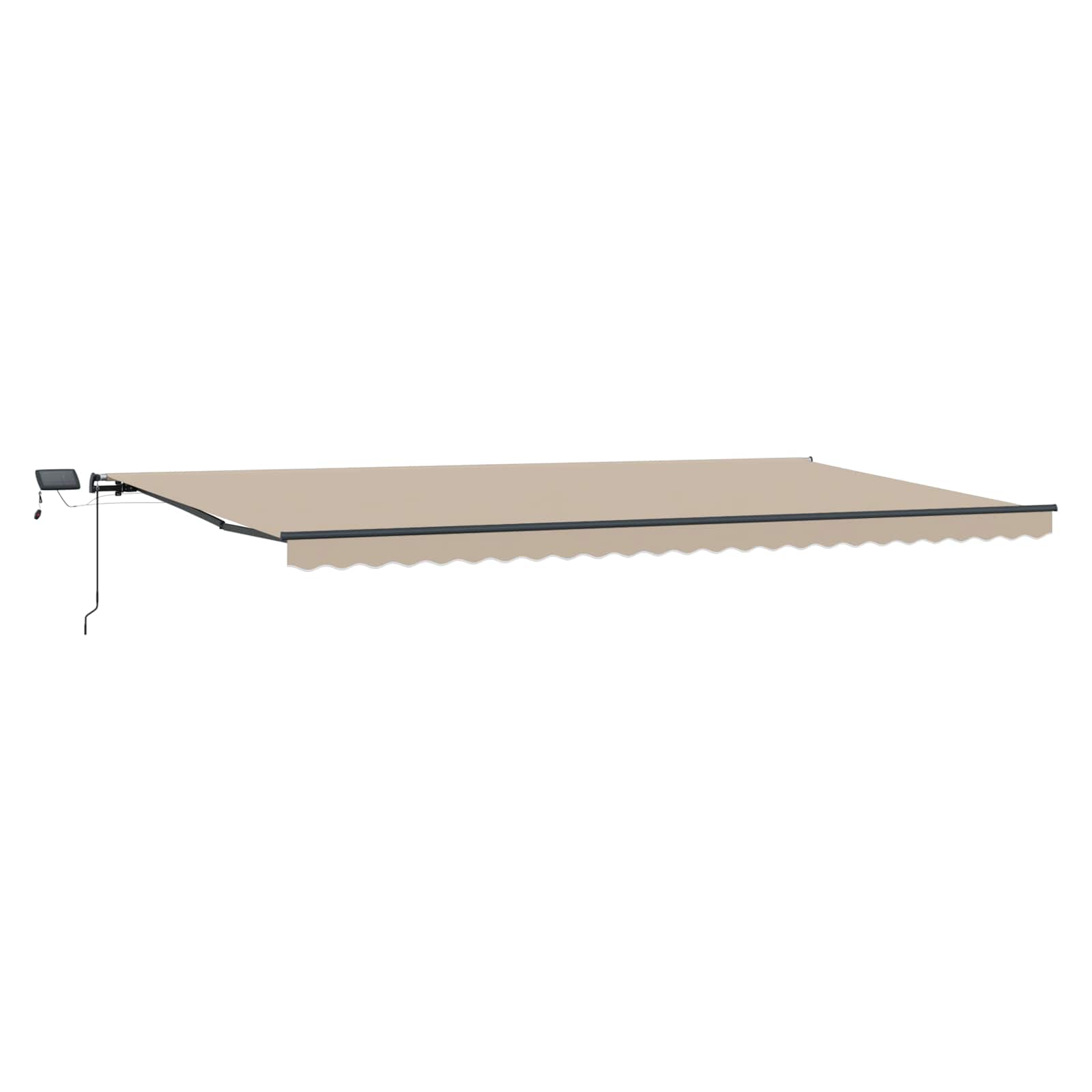 Toldo Retráctil Beige 600 X 300 Cm Tela Y Aluminio_4