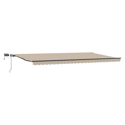 Toldo Retráctil Beige 600 X 300 Cm Tela Y Aluminio_4