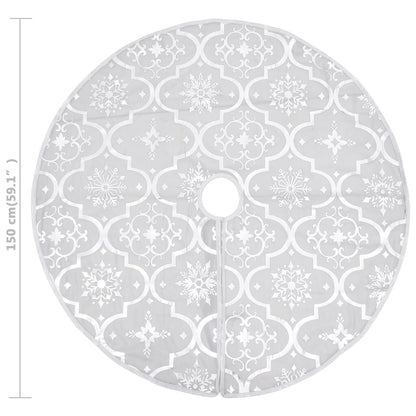 Vidaxl Falda Del Árbol De Navidad De Lujo Y Calcetín Tela Blanco 150cm_2
