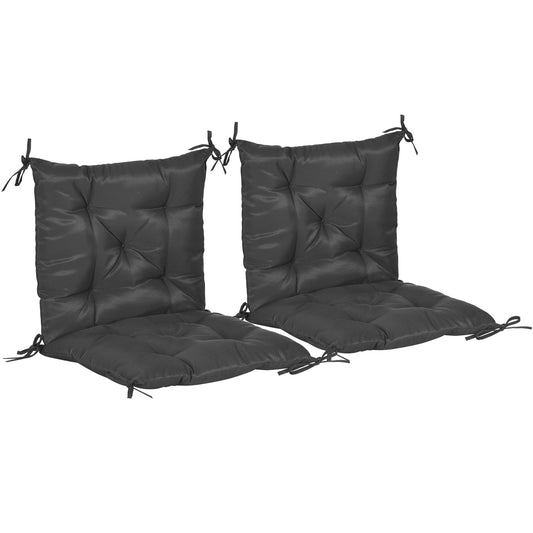 Outsunny Conjunto De 2 Cojines Para Silla Con Respaldo 50x98x8 Cm Negro_0