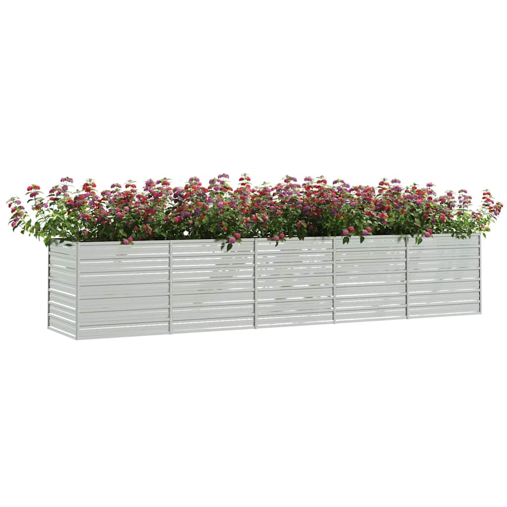 Arriate De Acero Galvanizado Plateado 400x80x77 Cm_2