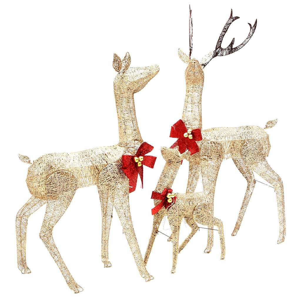 Vidaxl Figuras De Familia De Renos De Navidad Dorado 201 Led_3