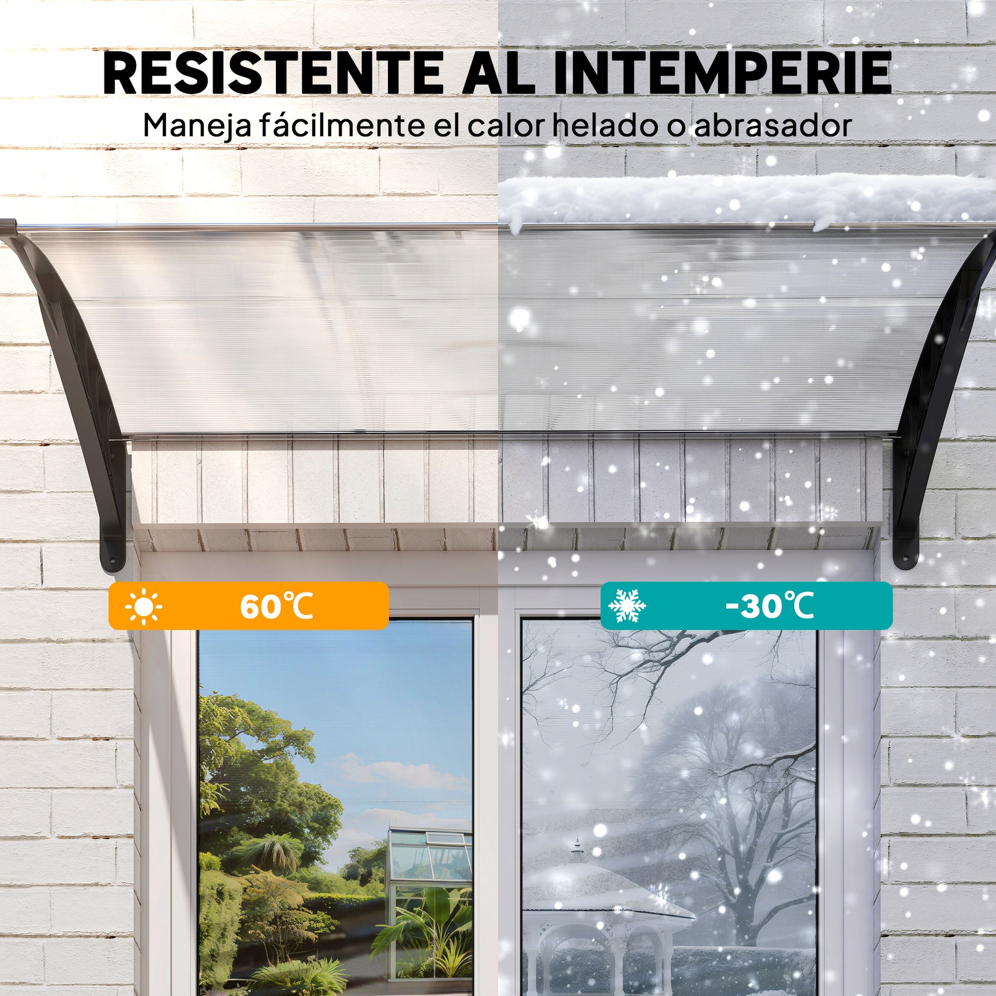 Outsunny Tejadillo De Protección Para Puertas Ventanas Contra Sol Y Lluvia_5
