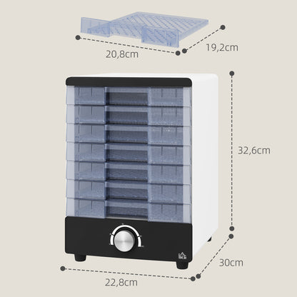 Homcom Deshidratador De Alimentos 350w Con 7 Bandejas Temperatura Ajustable_2