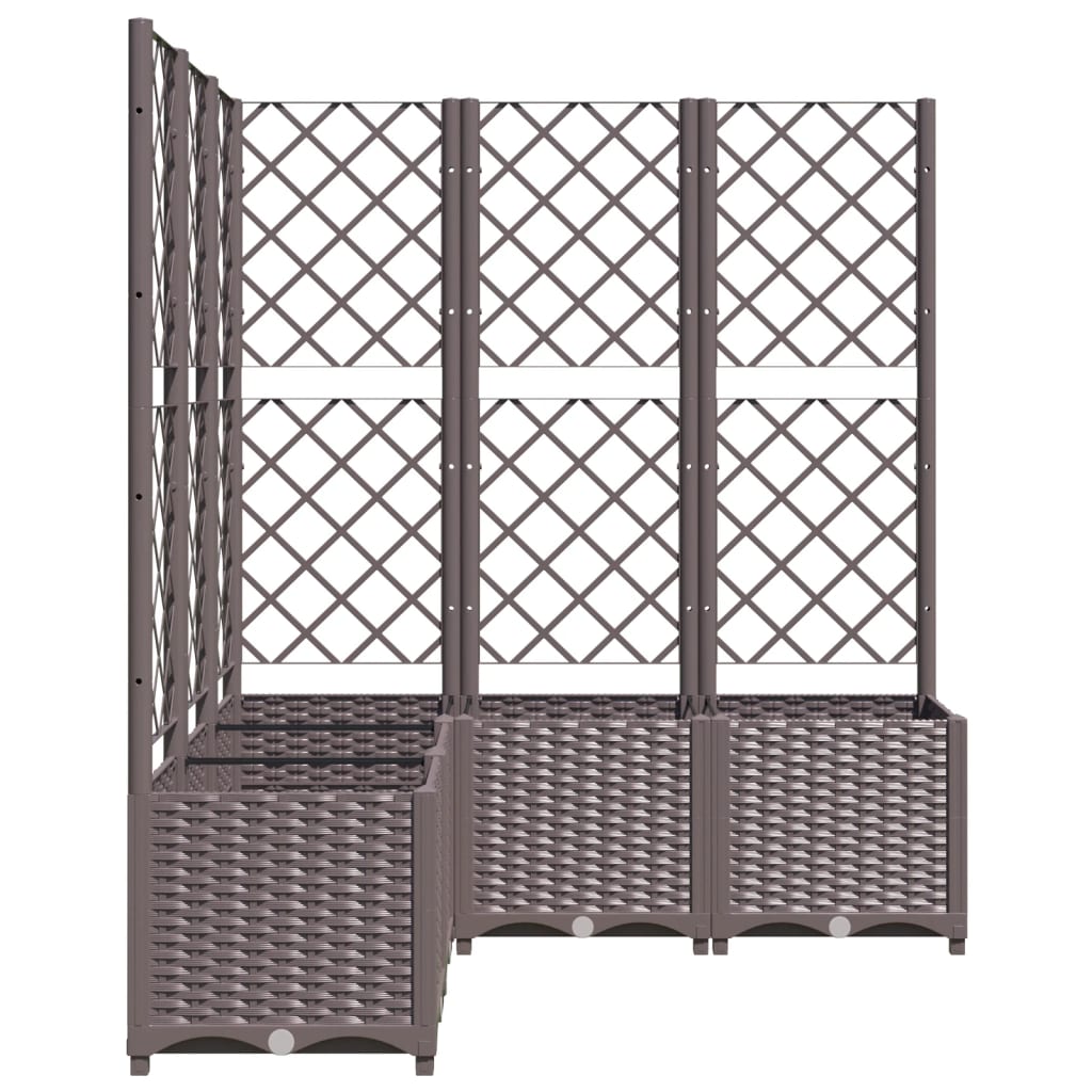 Jardinera Con Enrejado Pp Marrón 120x120x136 Cm_4