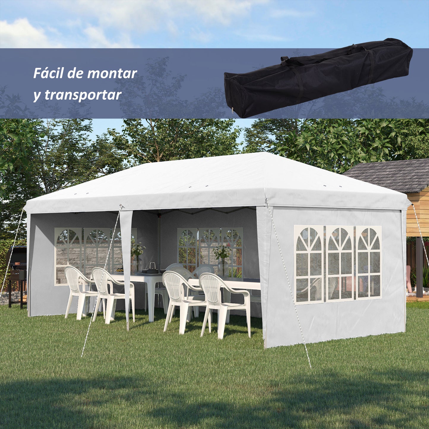 Outsunny Carpa Plegable 6x3 M_3