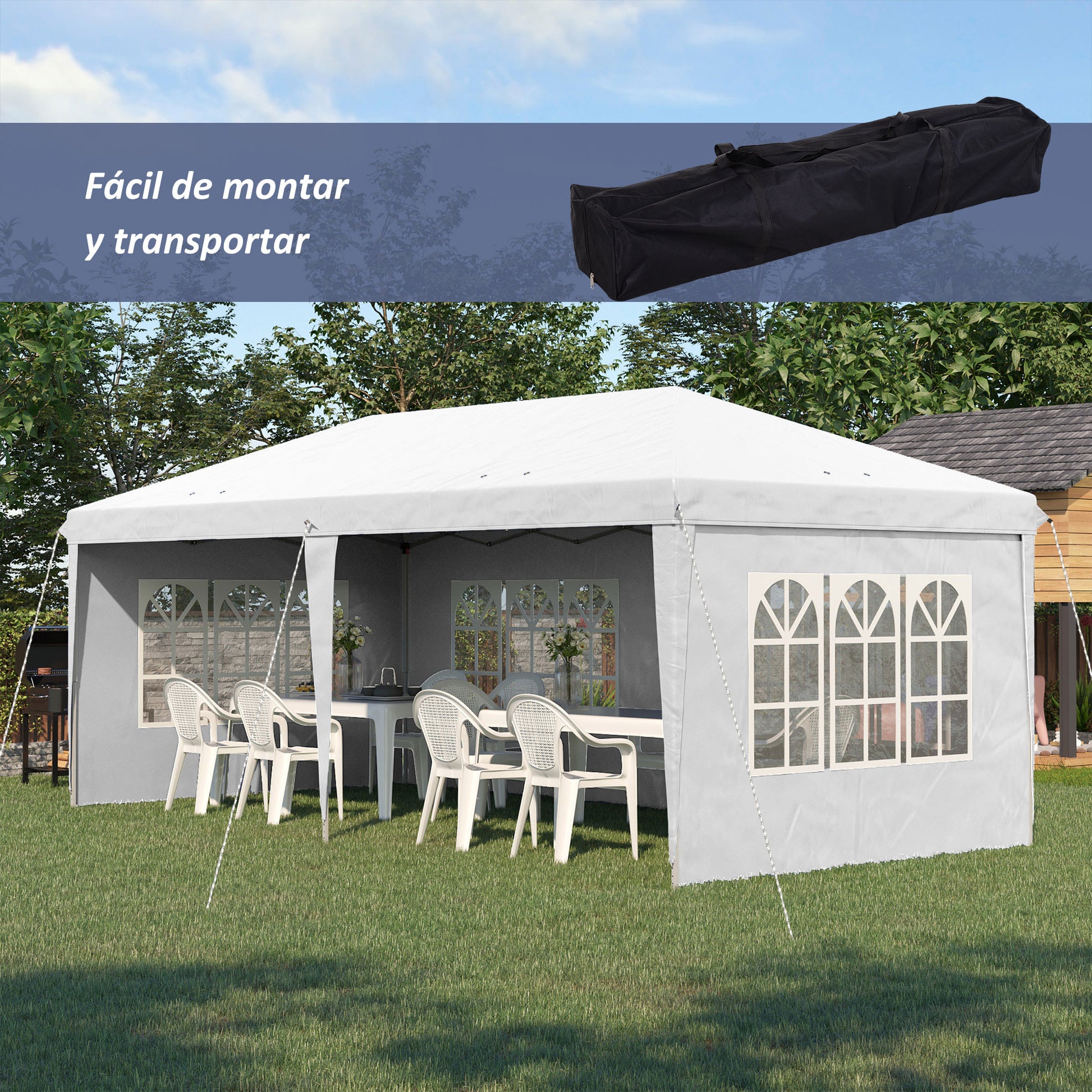 Outsunny Carpa Plegable 6x3 M_3