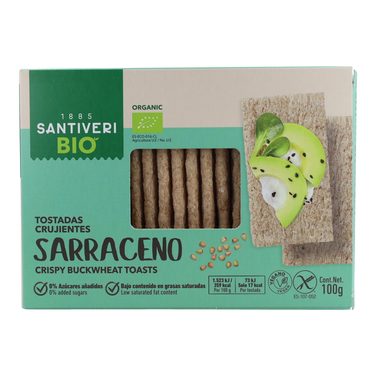 Tostadas Ligeras y Crujientes de Trigo Sarraceno Bio Santiveri 100 g