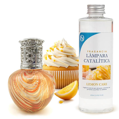 Lámpara Catalítica Orange Waves + Fragancia Lemon Cake 200 Ml - Elimina Malos Olores, Impurezas Y Perfuma_0
