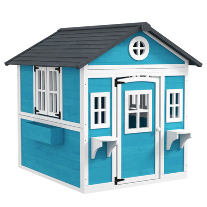 Outsunny Casa De Jardín Infantil Con Jardineras 114x126,4x135 Cm Azul_0