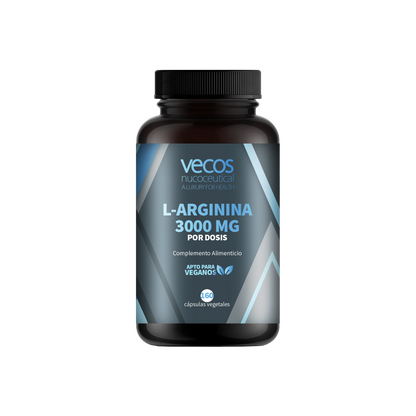 L-arginina 3000 Mg Vecos 160 Cápsulas | Rendimiento Y Fuerza Muscular | Óxido Nítrico_0