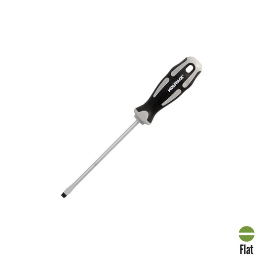 Destornillador Plano Estampado Acero S2 Mango Tpr Bimaterial. Medida 1,0 X Ø 5,5 X 125 Mm.  Din5265_0
