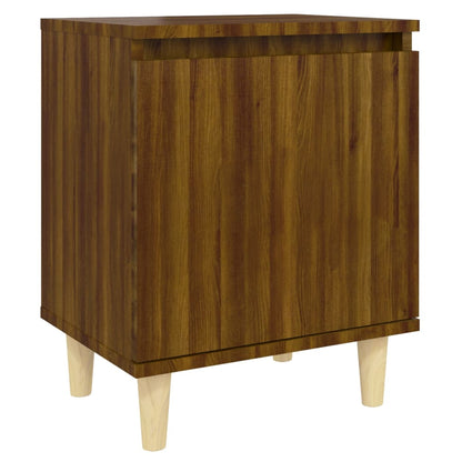 Mesitas De Noche 2 Uds Con Patas Madera Marrón Roble 40x30x50cm_4