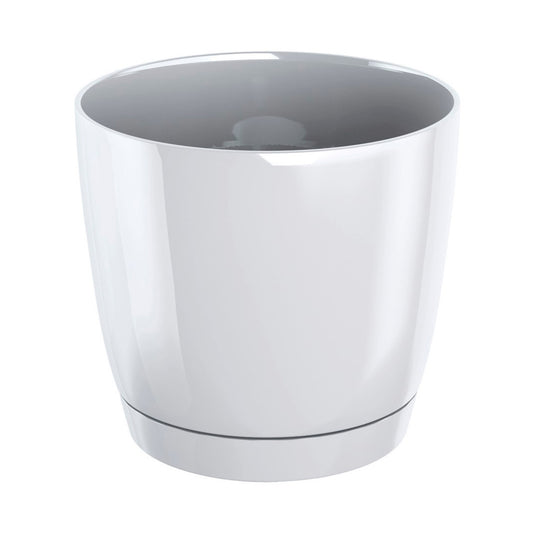Maceta Redonda De Plastico Coubi Round P En Color Blanco 13,5 (largo) X 13,5 (ancho) X 12,4 (altura) Cm_0