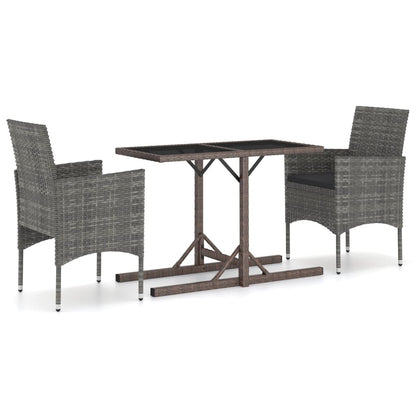 Vidaxl Juego De Comedor Para Jardín 3 Piezas Gris_0