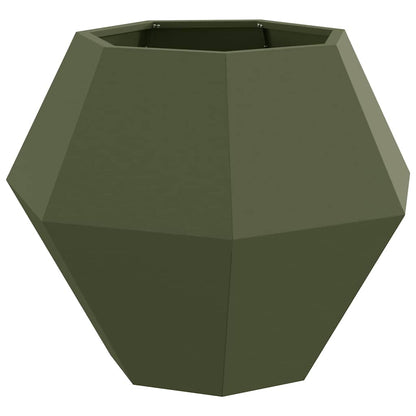 Jardinera 2 Uds. Verde Oliva 75 X 75 X 60 Cm Acero_4