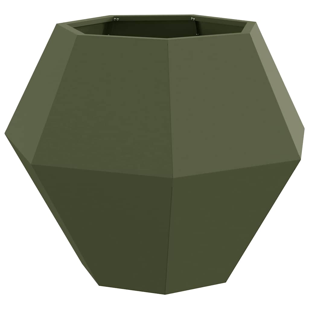 Jardinera 2 Pcs Verde Oliva 75 X 75 X 60 Cm Acero_4