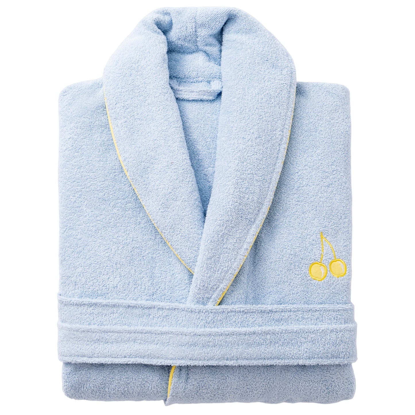 Albornoz L/xl 380gsm 100%algodon Azul Con Cereza Amarilla Benetton Fruits Be_0