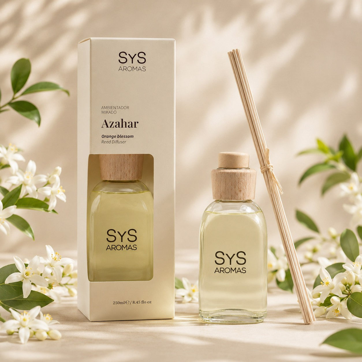 Ambientador Mikado de Azahar Origins SYS Aromas 250 ml | Aroma Floral Mediterráneo | Relajante_1