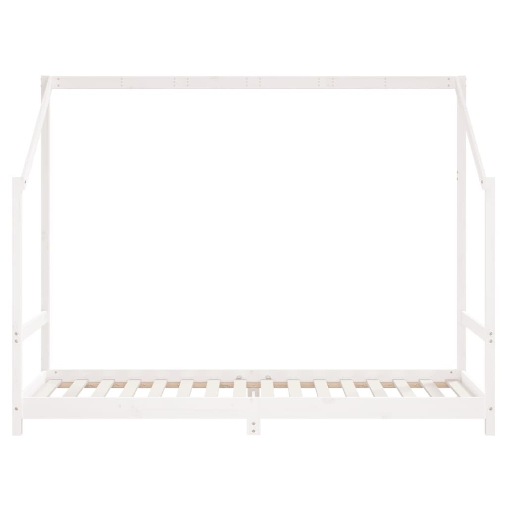 Vidaxl Estructura De Cama Para Niños Madera De Pino Blanco 90x200 Cm_3