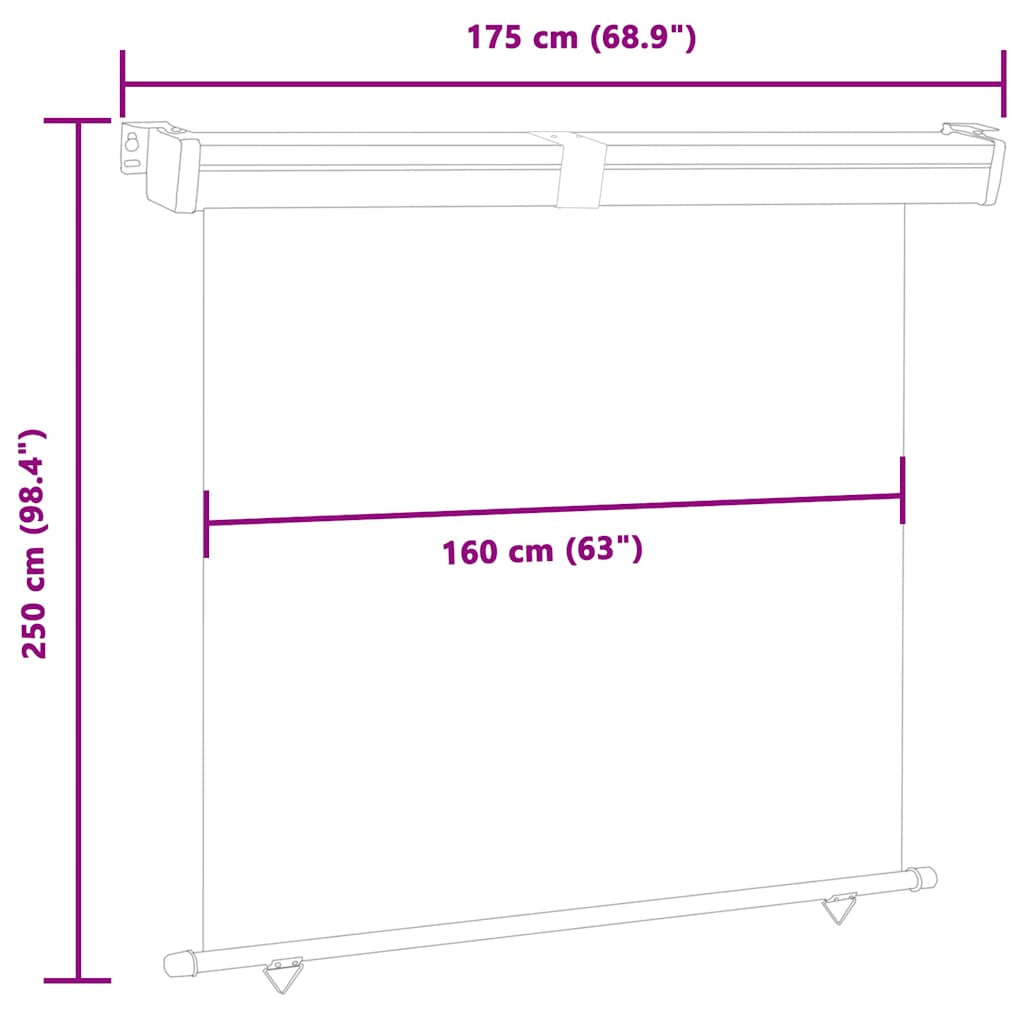 Vidaxl Toldo Lateral De Balcón Azul 175x250 Cm_2