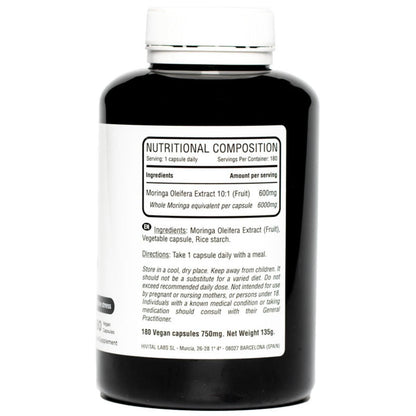 Moringa oleifera 6000 mg 180 cápsulas veganas Hivital