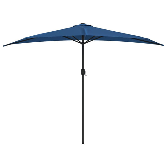 Vidaxl Sombrilla Balcón Semicircular Palo Aluminio Azul 300x155x223 Cm_0