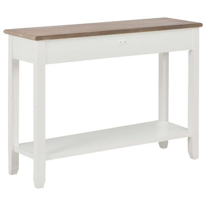 Mesa Consola De Madera Blanco 110x35x80 Cm_2