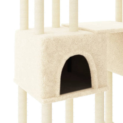 Vidaxl Rascador Para Gatos Con Postes De Sisal Color Crema 199 Cm_5