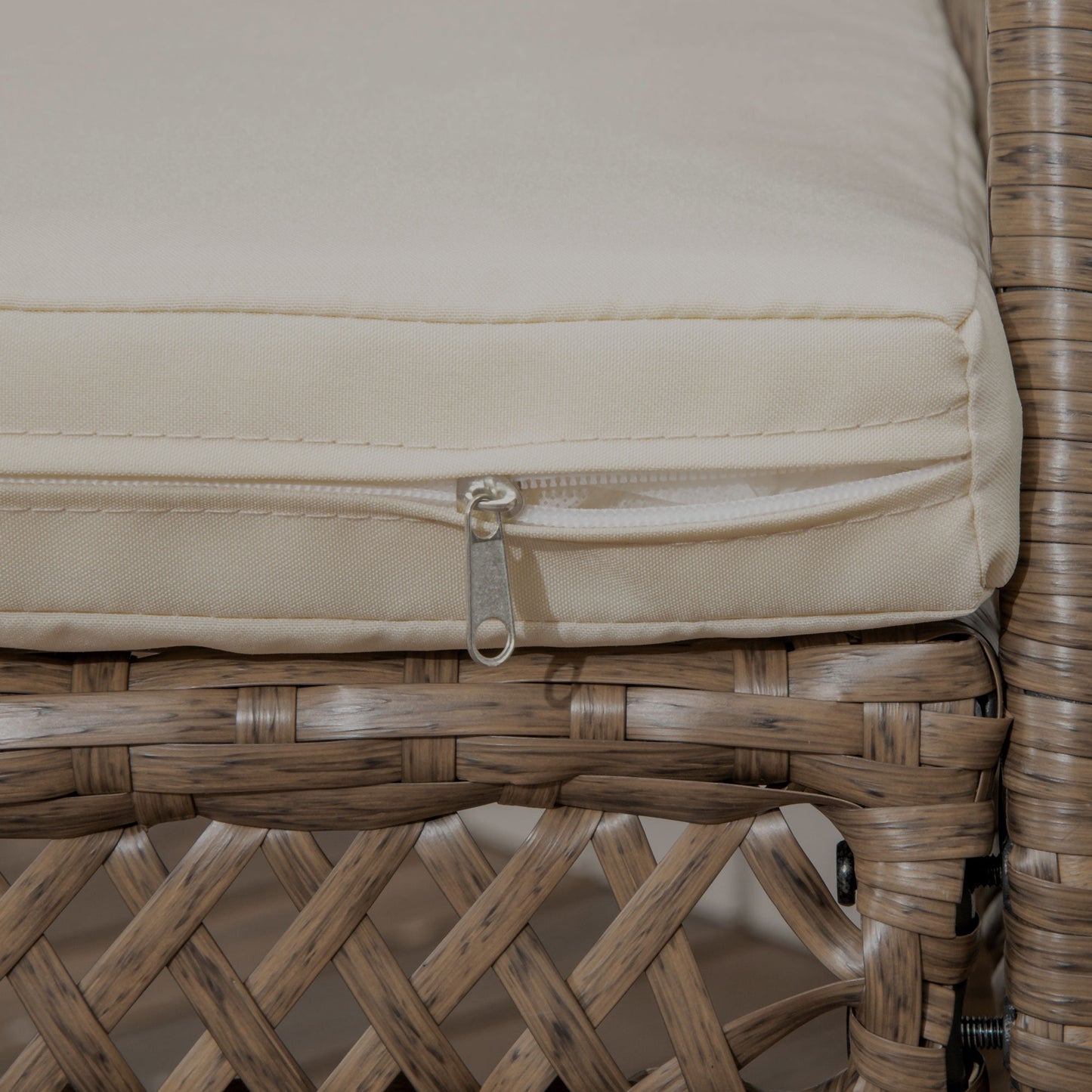 Outsunny Conjunto De Muebles De Jardín De Ratán Incluye 6 Sillas Y Mesa Marrón_3