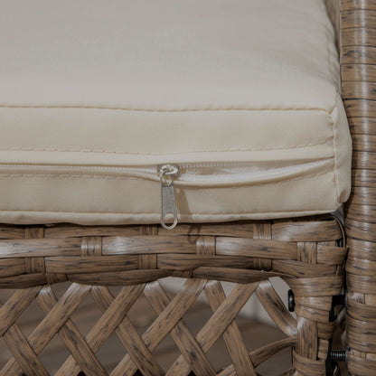 Outsunny Conjunto De Muebles De Jardín De Ratán Incluye 6 Sillas Y Mesa Marrón_3