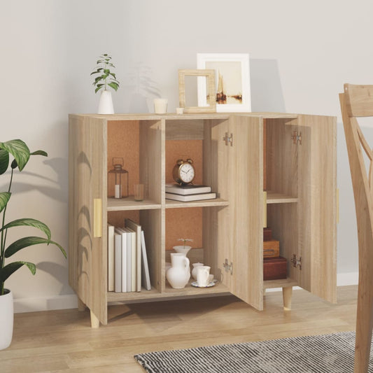 Aparador De Madera De Ingeniería Roble Sonoma 90x34x80 Cm / Vetonek_0