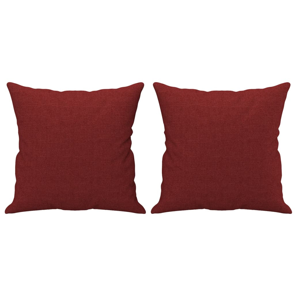 Vidaxl Cojines Decorativos 2 Uds Tela Rojo Tinto 40x40 Cm_0