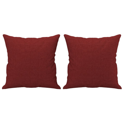 Vidaxl Cojines Decorativos 2 Uds Tela Rojo Tinto 40x40 Cm_0